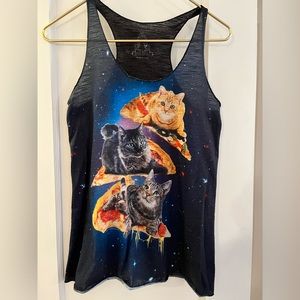 Cute Cat & Pizza Tank Top